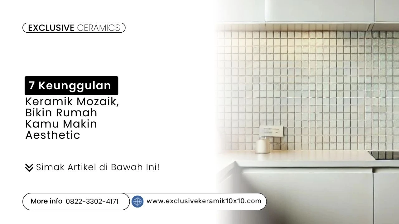 backsplash dapur memakai keramik mozaik putih