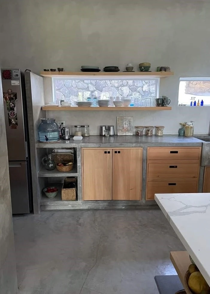 lantai dapur semen ekspos