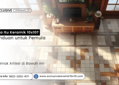 Desain lantai keramik 10x10 natural dalam interior rumah minimalis hangat