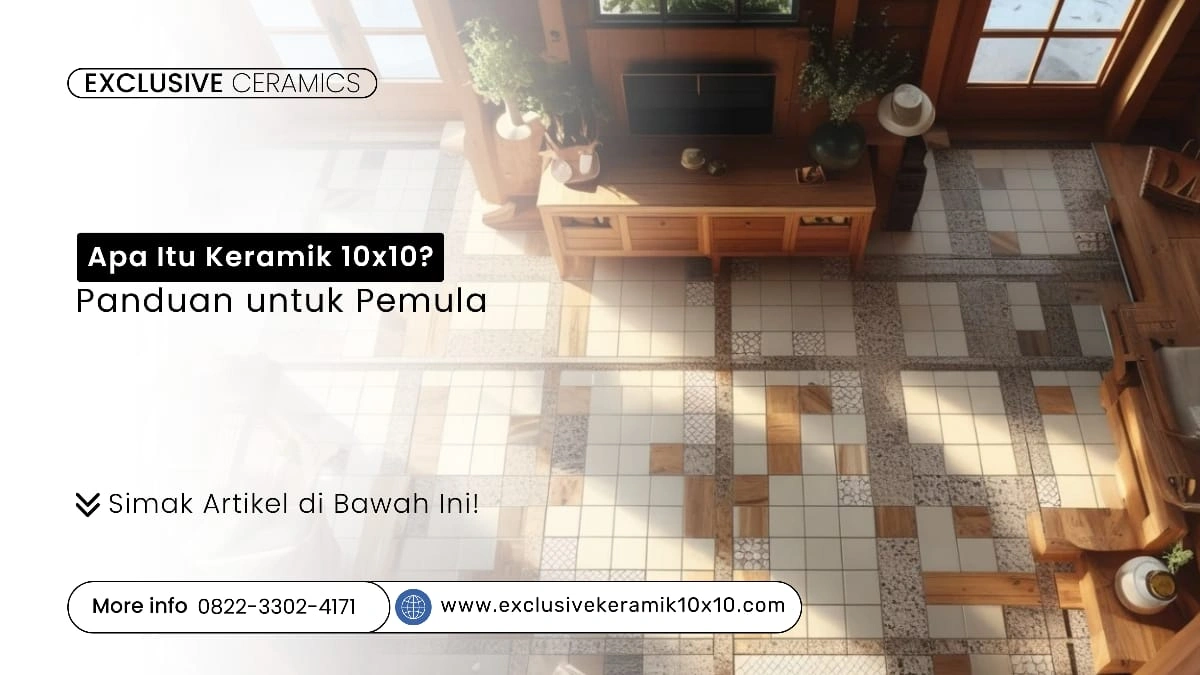 Desain lantai keramik 10x10 natural dalam interior rumah minimalis hangat