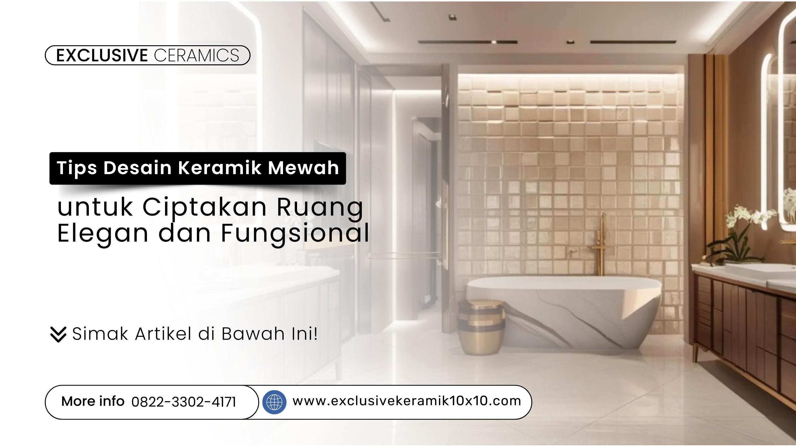 Keramik 10x10 random natural pada dinding ruang elegan dari Exclusive Keramik