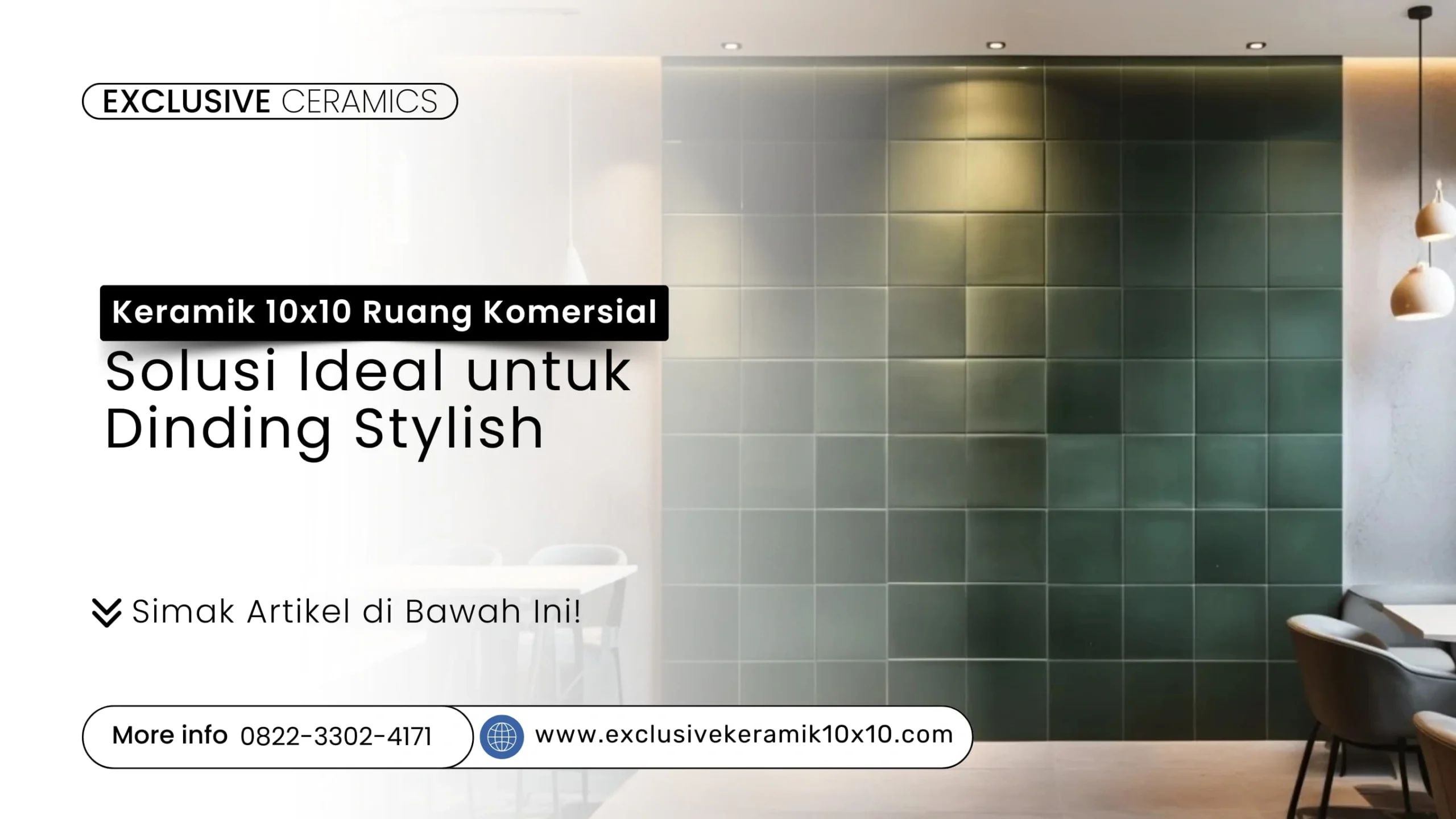 Keramik 10x10 warna Barbados dan Verde untuk dinding ruang komersial modern
