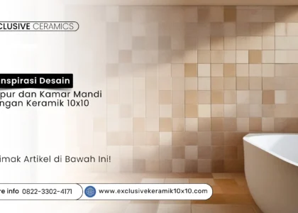 Modern kitchen and bathroom with 10x10 ceramic tiles in neutral tones, featuring subtle variations in color for a natural and organic feel.