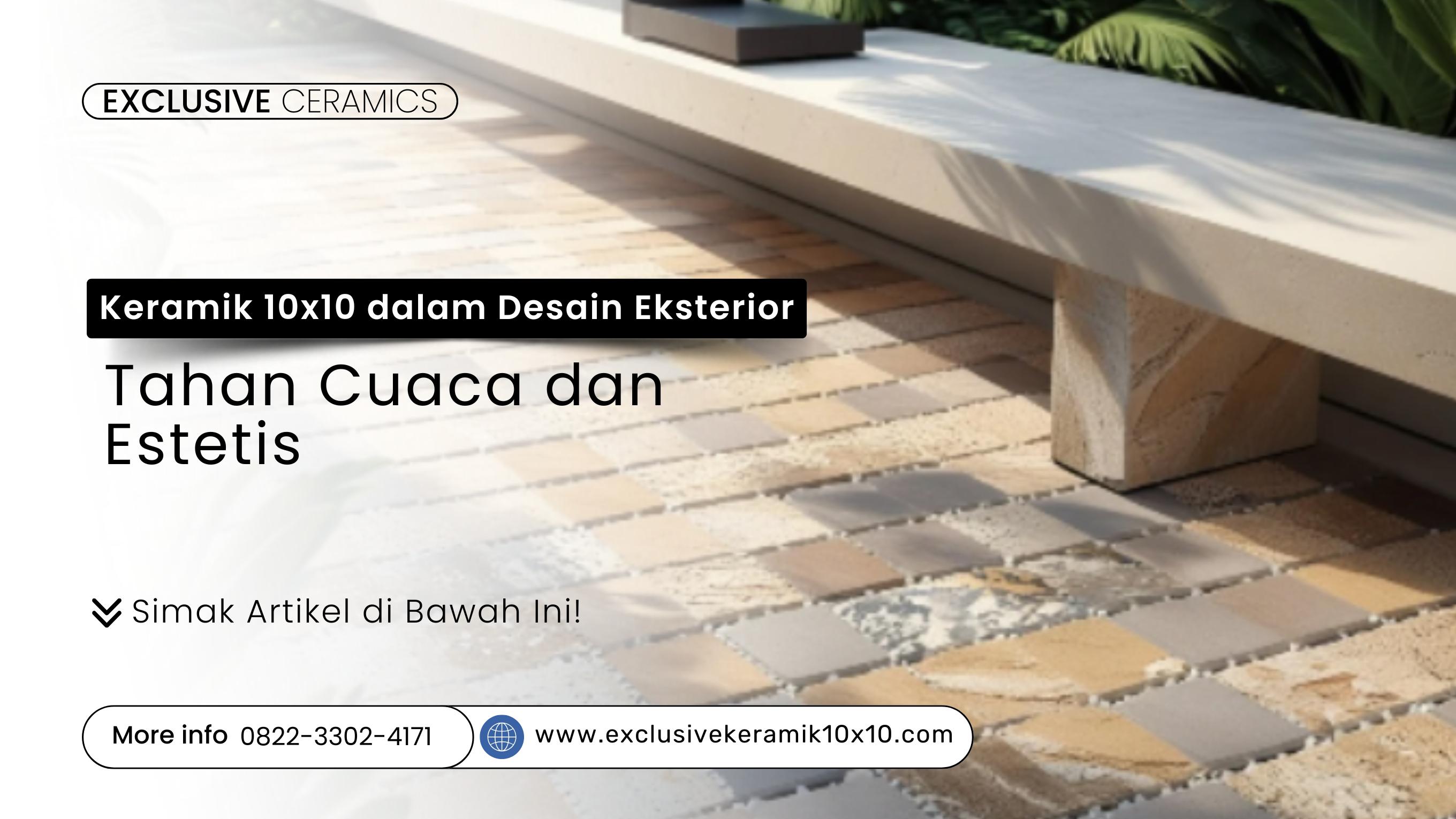 Keramik 10x10 random natural pada jalur taman