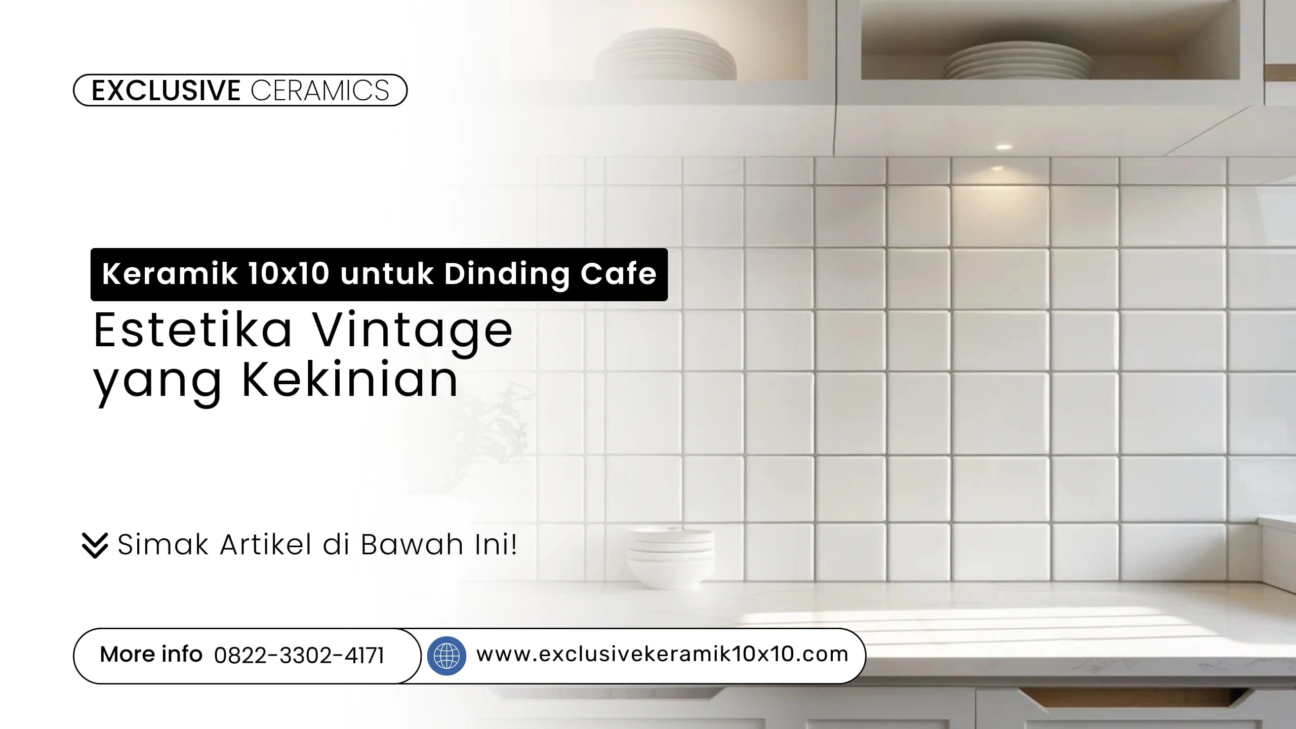 Keramik dinding 10x10 dengan motif marble untuk desain interior café, menggabungkan estetika vintage dan kontemporer.
