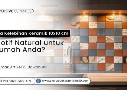 Dinding kamar mandi dengan keramik 10x10 motif natural batu dan kayu