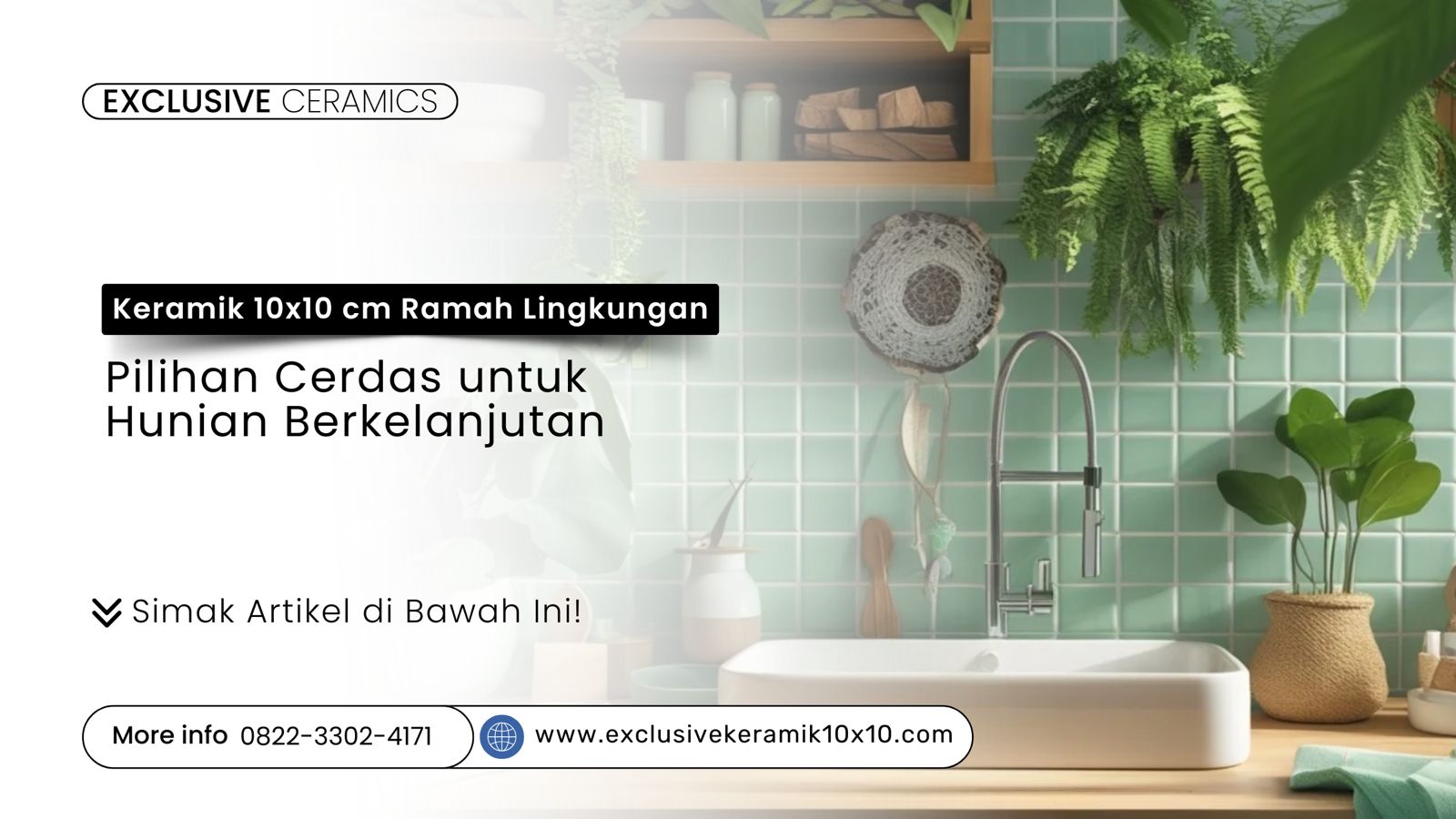 Keramik 10x10 ramah lingkungan pada dapur modern dengan desain interior berkelanjutan