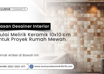 Dinding kamar mandi mewah dengan keramik 10x10 motif natural