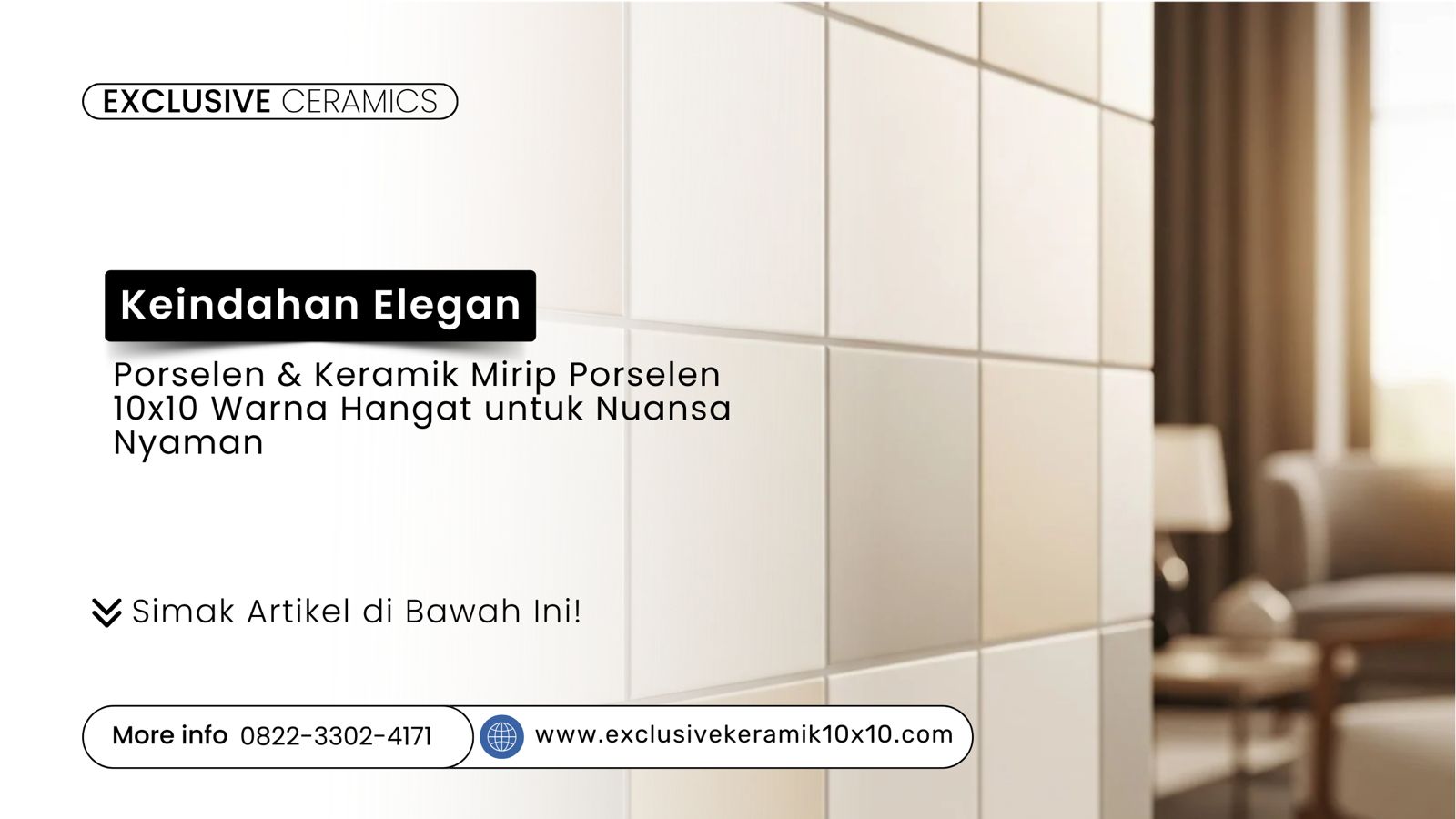Dinding keramik 10x10 vintage nuansa earth tone untuk desain klasik