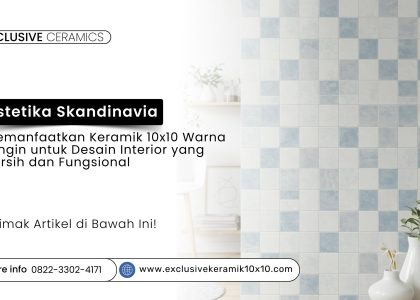 Dinding keramik 10x10 putih, abu-abu, soft blue di interior gaya Skandinavia
