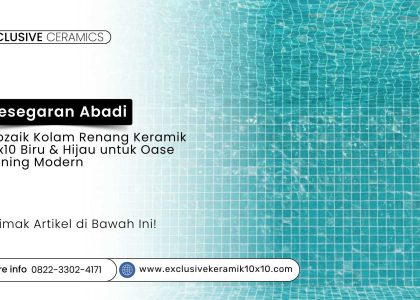 Dinding mozaik kolam renang keramik 10x10 biru dan hijau