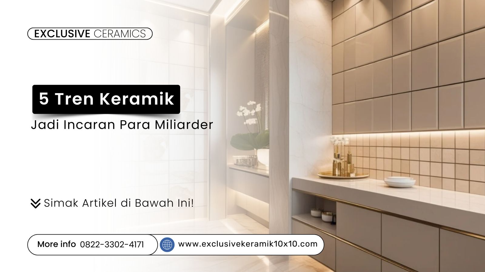 Keramik mewah 10x10 dengan motif batu alam untuk desain interior hunian eksklusif miliarder