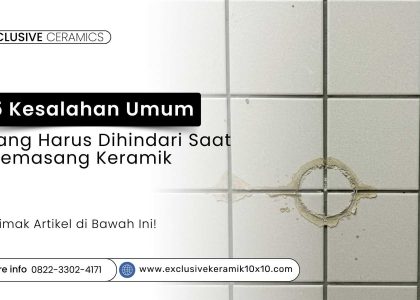 Contoh kesalahan memasang keramik 10x10 dengan nat tidak rapi