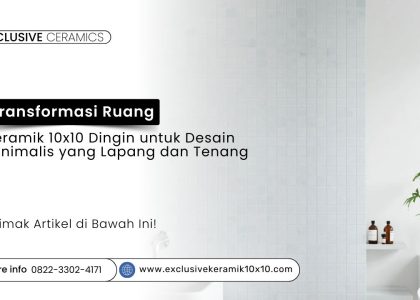 Dinding keramik 10x10 dingin di desain interior minimalis yang lapang