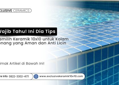 Keramik 10x10 untuk kolam renang dengan permukaan anti licin
