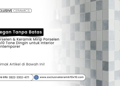 Dinding keramik 10x10 tone dingin di interior kontemporer