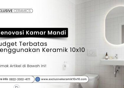 Kamar mandi hasil renovasi dengan keramik 10x10 putih dan budget terbatas