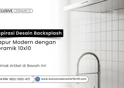 Inspirasi desain backsplash keramik 10x10 di dapur modern