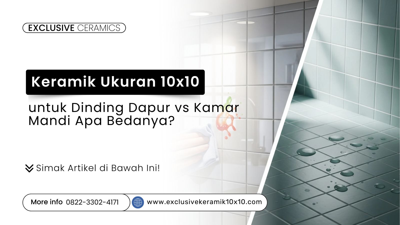 Perbedaan keramik 10x10 untuk dinding dapur dan kamar mandi