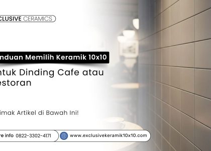 Inspirasi desain dinding cafe dengan keramik 10x10