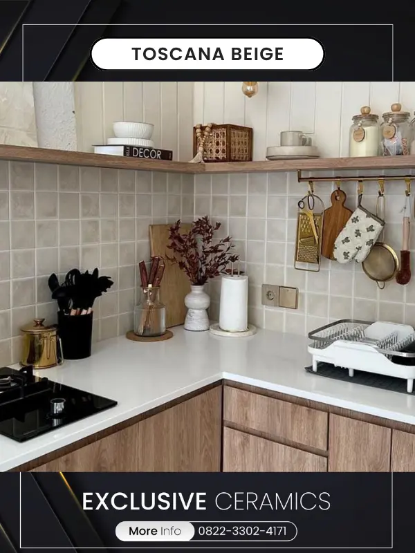 Keramik 10x10 Toscana Beige untuk Dinding Dapur Anda